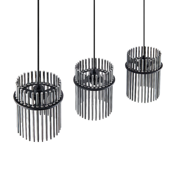 Telbix Quilo 3 Light Pendant Black