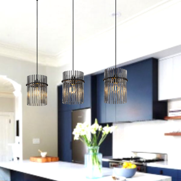 Telbix Quilo 3 Light Pendant Black