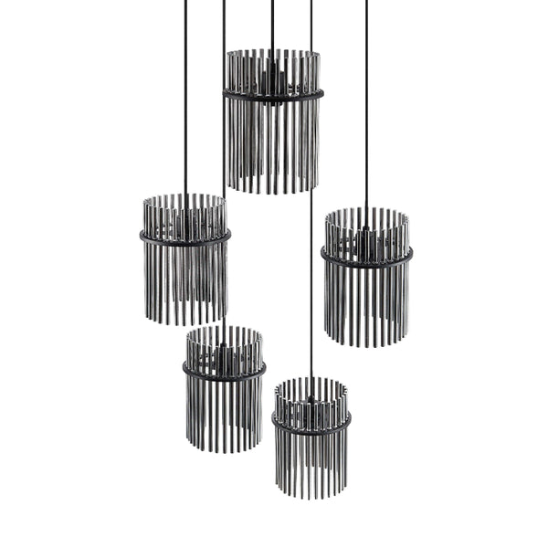 Telbix Quilo 5 Light Pendant Black