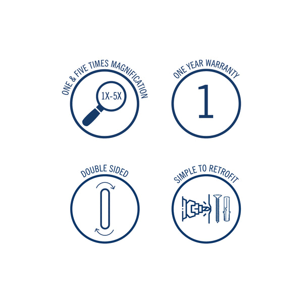 Thermogroup 1 & 5x Magnification Mirror Brushed Brass