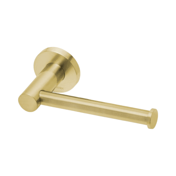 Phoenix Radii Toilet Roll Holder Round Plate Brushed Gold