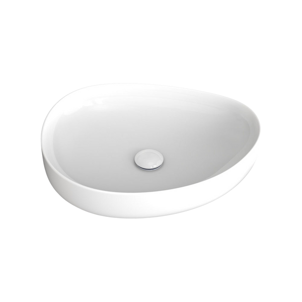 Fienza Pebble Medium Above Counter Basin Gloss White