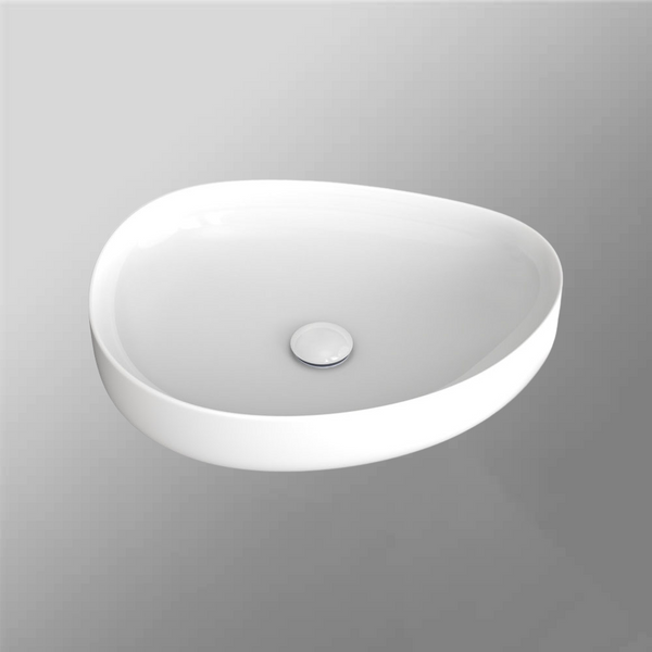 Fienza Pebble Medium Above Counter Basin Gloss White
