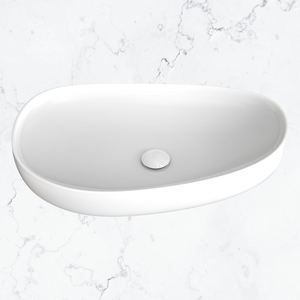 Fienza Pebble Large Above Counter Basin Gloss White