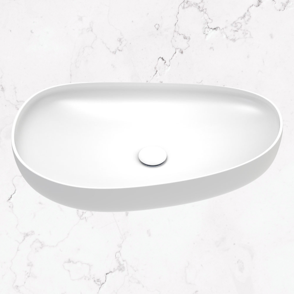Fienza Pebble Large Above Counter Basin Matte White