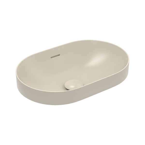 Fienza Aluca Pill Semi-Inset Basin With Overflow Khaki