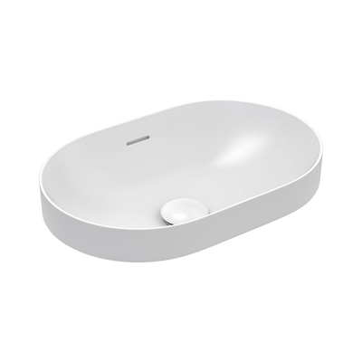 Fienza Aluca Pill Semi-Inset Basin With Overflow Matte White