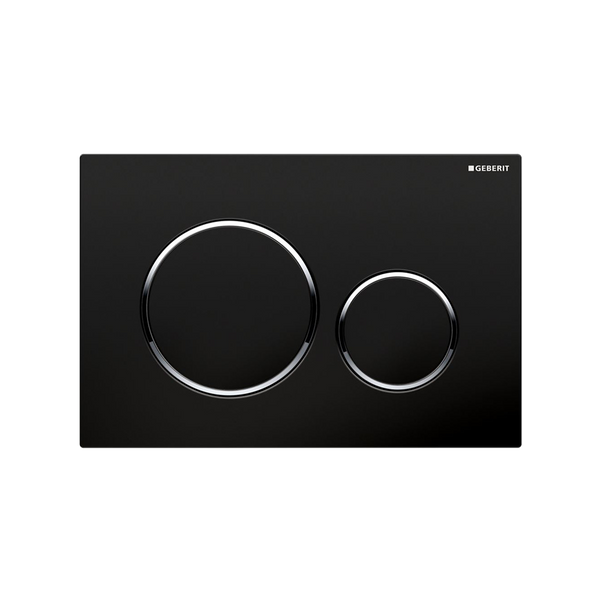 Oliveri Concealed Cistern Flush Plate With Round Buttons Black
