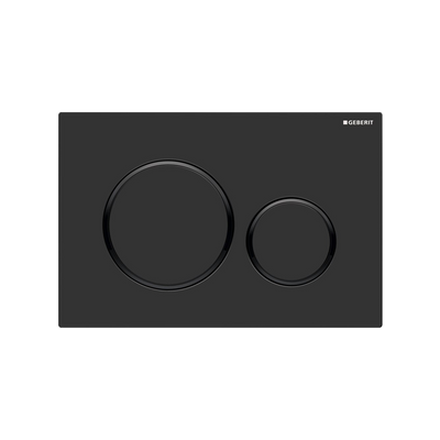 Oliveri Concealed Cistern Flush Plate With Round Buttons Matte Black