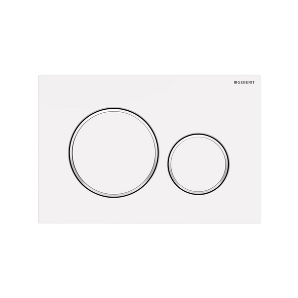 Oliveri Concealed Cistern Flush Plate With Round Buttons White