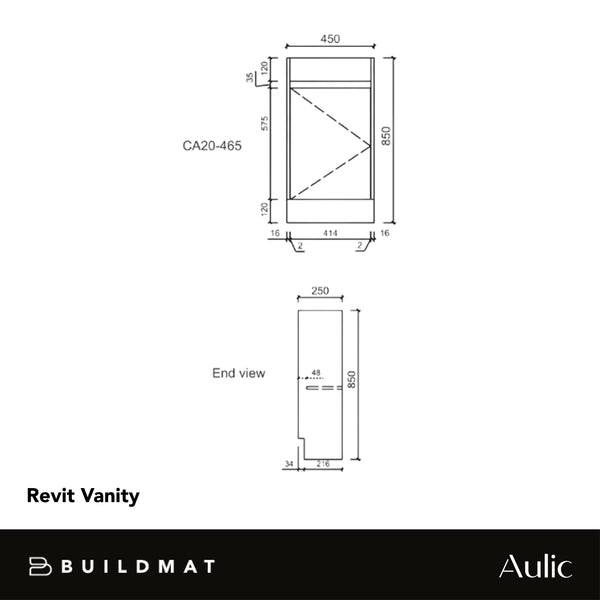 Aulic Revit 465mm Floor Standing Vanity