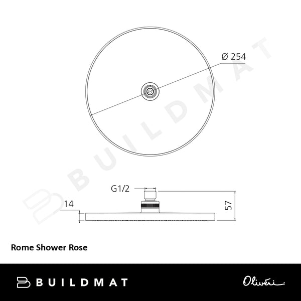 Oliveri Rome Shower Rose Classic Gold