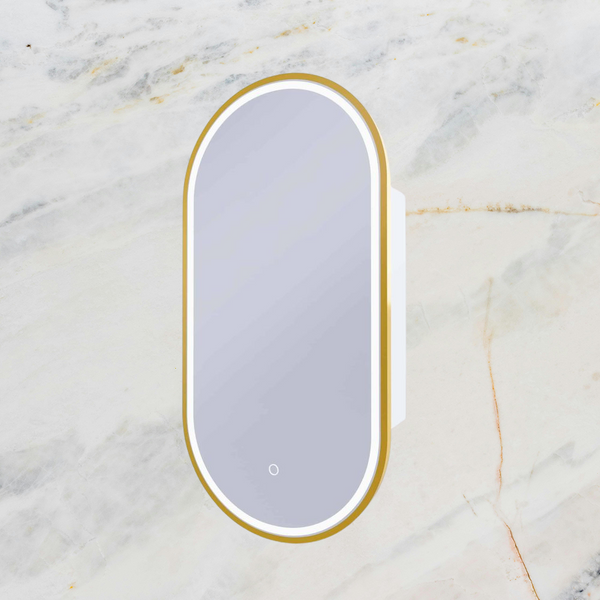 Remer Capsule LED Shaving Cabinet Nordic Gold