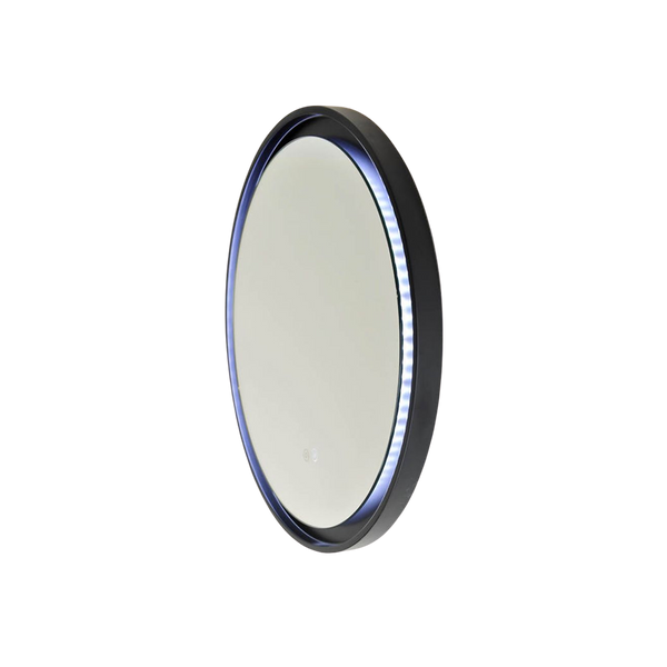 Remer Eclipse LED Mirror 600mm Manhattan Black with Dimmer