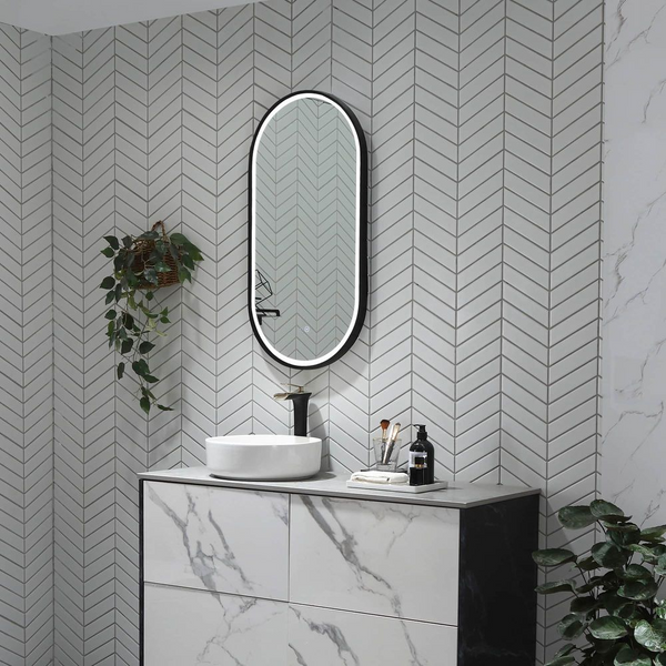 Remer Gatsby LED Mirror 450mm Manhattan Black