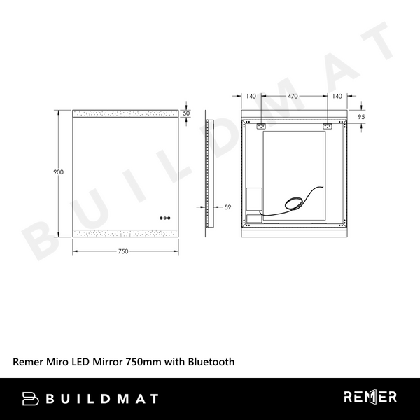 Remer Miro LED Mirror 750mm Frameless