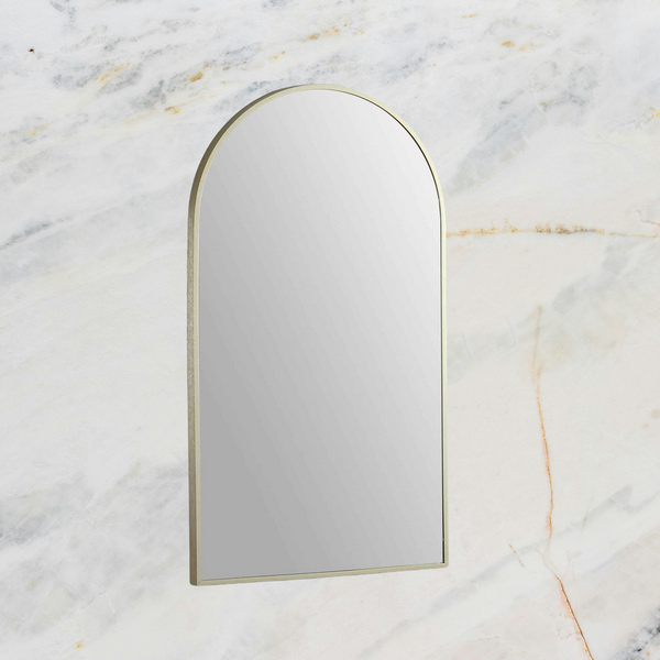 Remer Modern Arch Wall Mirror 510mm Baltic Brass