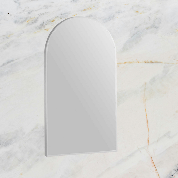 Remer Modern Arch Wall Mirror 510mm Milano White
