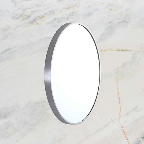 Remer Modern Round Mirror 610mm Brits Nickel