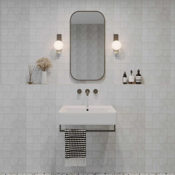 Remer Modern Soft Rectangle Wall Mirror 450mm Georgian Metal