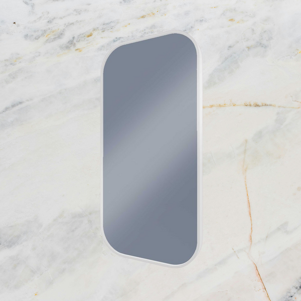 Remer Modern Soft Rectangle Wall Mirror 450mm Milano White