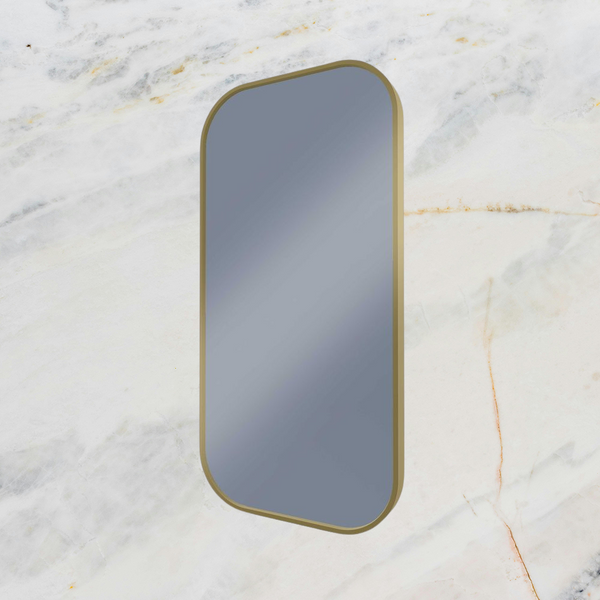 Remer Modern Soft Rectangle Wall Mirror 450mm Nordic Gold