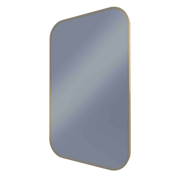 Remer Modern Soft Rectangle Wall Mirror 600mm Baltic Brass