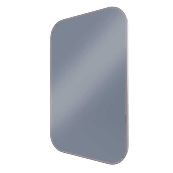 Remer Modern Soft Rectangle Wall Mirror 600mm Brits Nickel