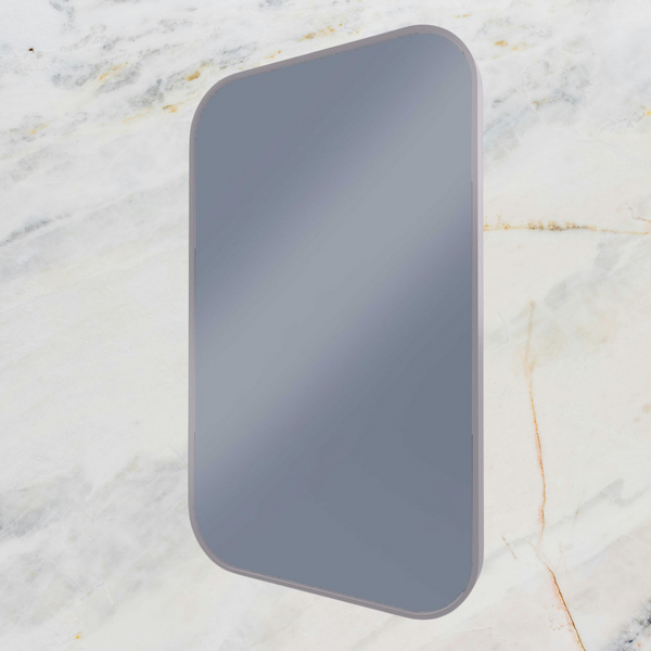 Remer Modern Soft Rectangle Wall Mirror 600mm Brits Nickel