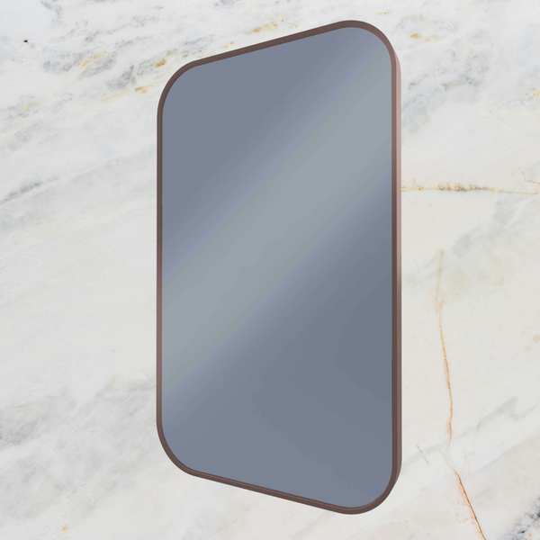 Remer Modern Soft Rectangle Wall Mirror 600mm Cuban Bronze