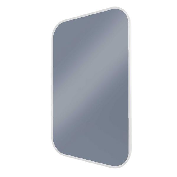 Remer Modern Soft Rectangle Wall Mirror 600mm Milano White