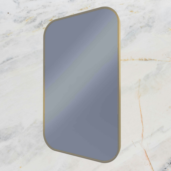 Remer Modern Soft Rectangle Wall Mirror 600mm Nordic Gold