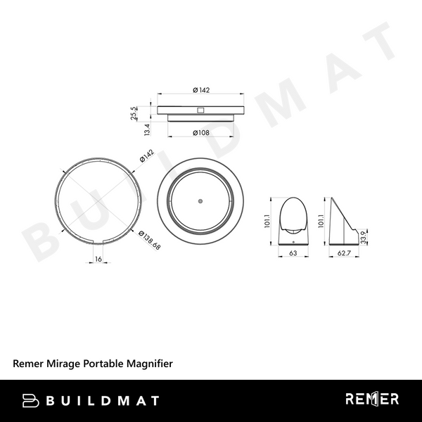 Remer Mirage Portable Magnifier White