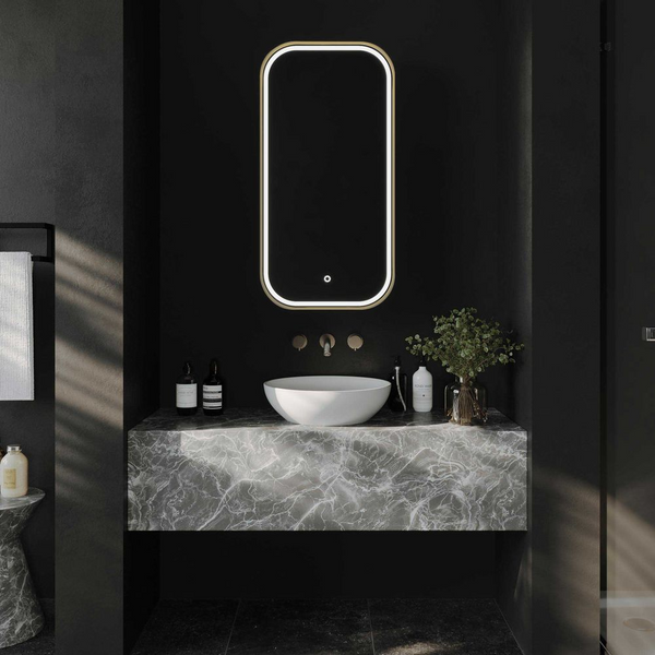 Remer Piazza LED Shaving Cabinet Nordic Gold