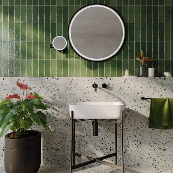 Remer Sphere LED Mirror 600mm Manhattan Black