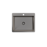 Alma River 600x500 Medium Single Bowl Tap Landing Sink Brushed Gunmetal