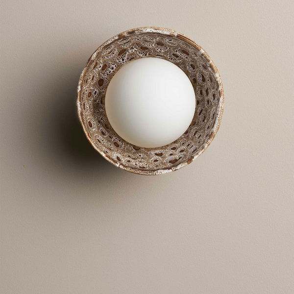 Robert Gordon Bowl Wall Sconce White Ochre
