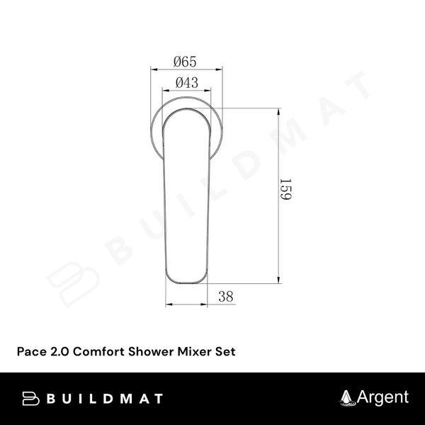 Agent Pace 2.0 Comfort Shower Mixer Trim Set (Trim Kit Only) Chrome Lead Free