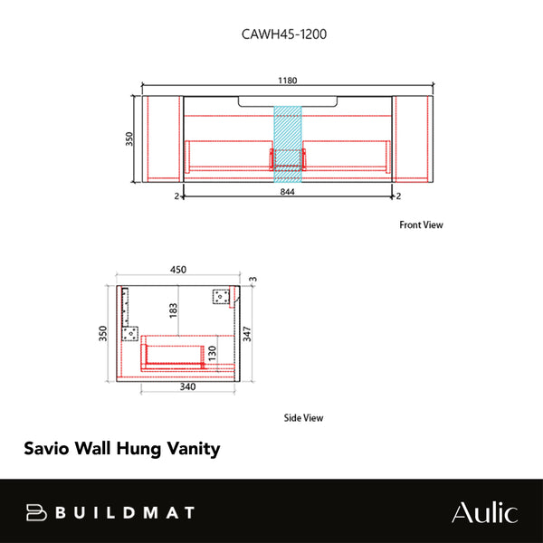 Aulic Savio 1200mm Wall Hung Vanity