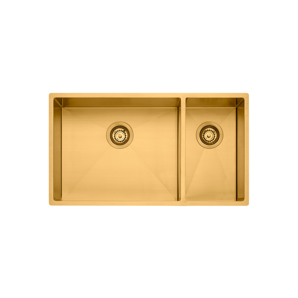 Oliveri Spectra 1 And 1/2 Bowl Sink Brushed Gold