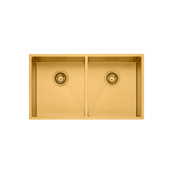 Oliveri Spectra Double Bowl Sink Brushed Gold