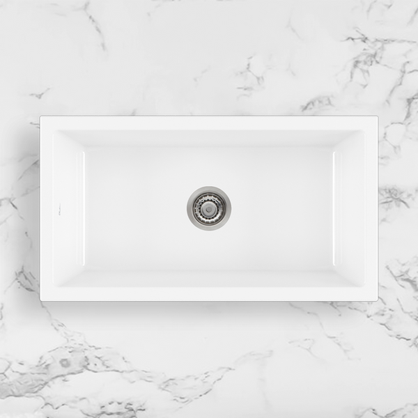 Oliveri Sicily Fireclay Farmhouse Countertop or Undermount Sink White