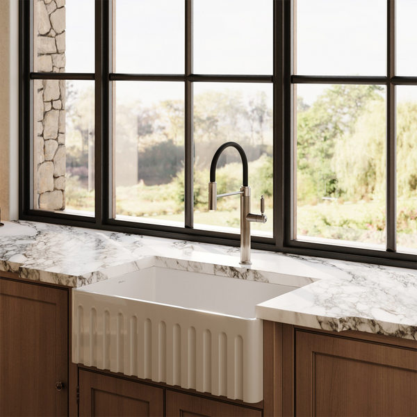 Oliveri Sicily Fireclay Farmhouse Undermount Sink White