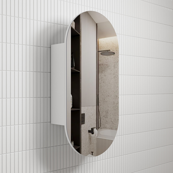 Aulic Beau Monde Oblong Matte White Shaving Cabinet