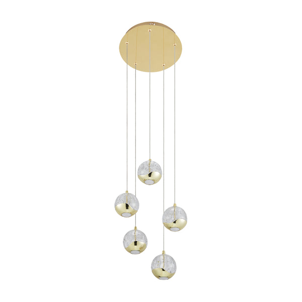 Telbix Segovia 5 Light Pendant Gold