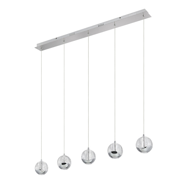 Telbix Segovia 5 Light Bar Pendant Chrome