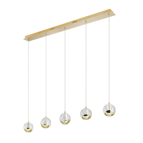 Telbix Segovia 5 Light Bar Pendant Gold