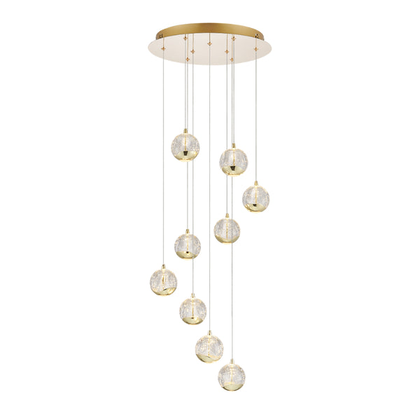 Telbix Segovia 9 Light Pendant Gold