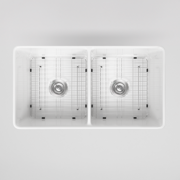 Alma Bronwen 835x459 Gloss White Farmhouse Fireclay Double Bowl Sink