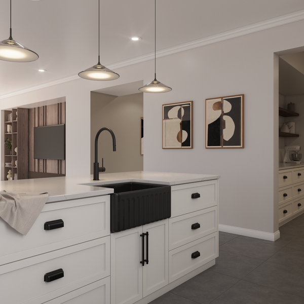 Alma Herman 610x459 Matte Black Farmhouse Fireclay Single Bowl Sink